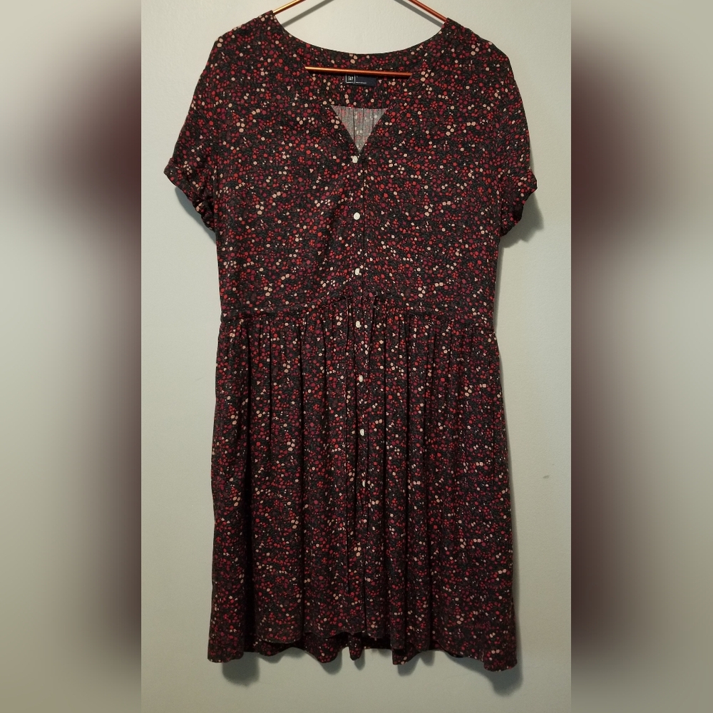 GAP Mid-Length Short-Sleeve Floral Dress